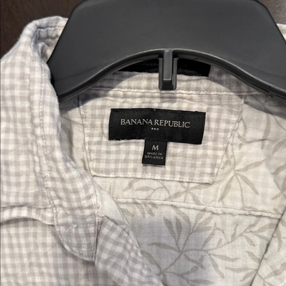 Banana Republic Light Beige Plaid Shirt